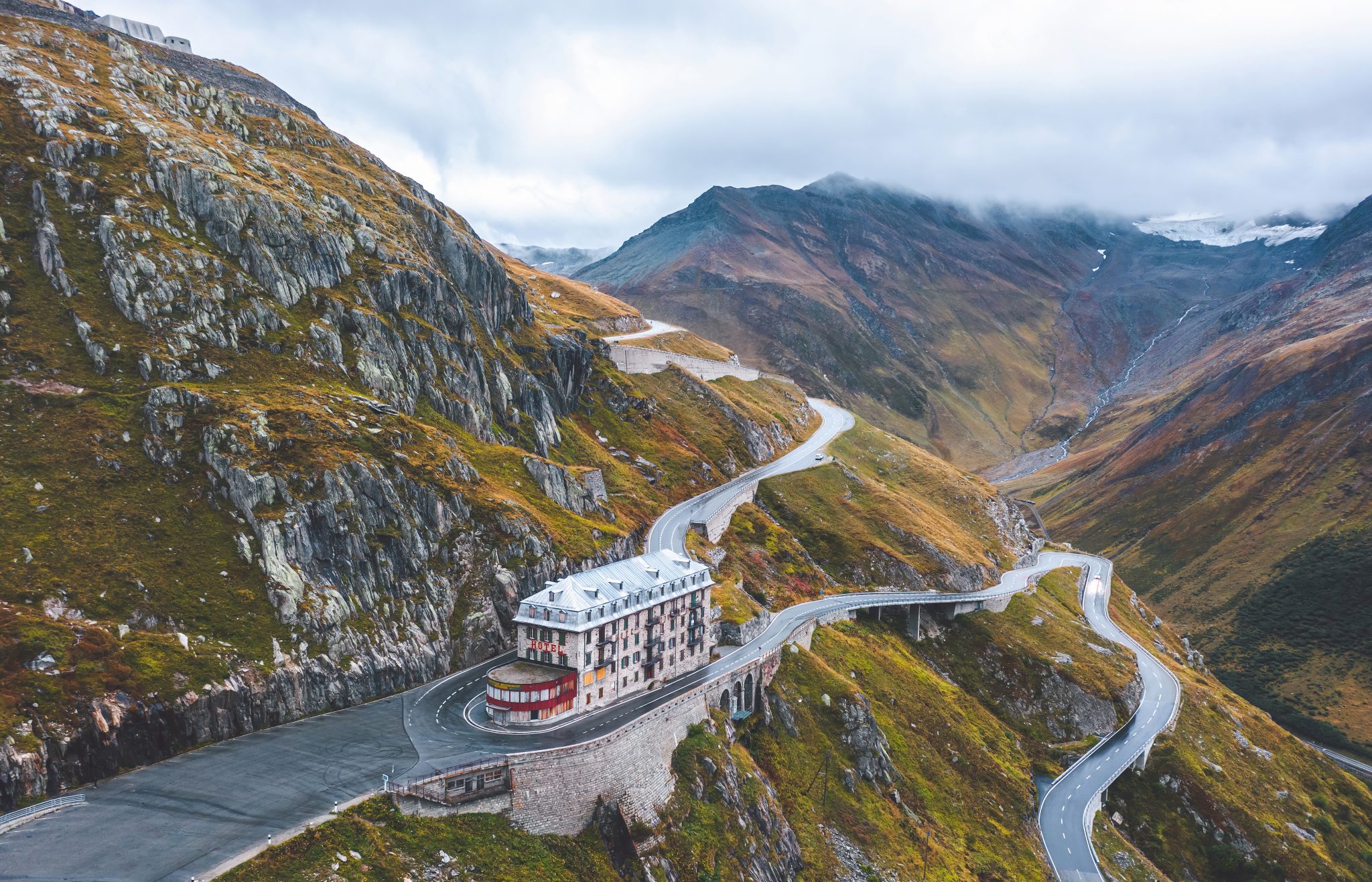 Belvedere Hotel on the Furkapass, Switzerland - September 2020